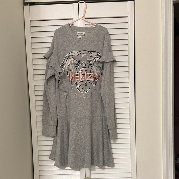 Kenzo Gray Dress with Elephant Motif